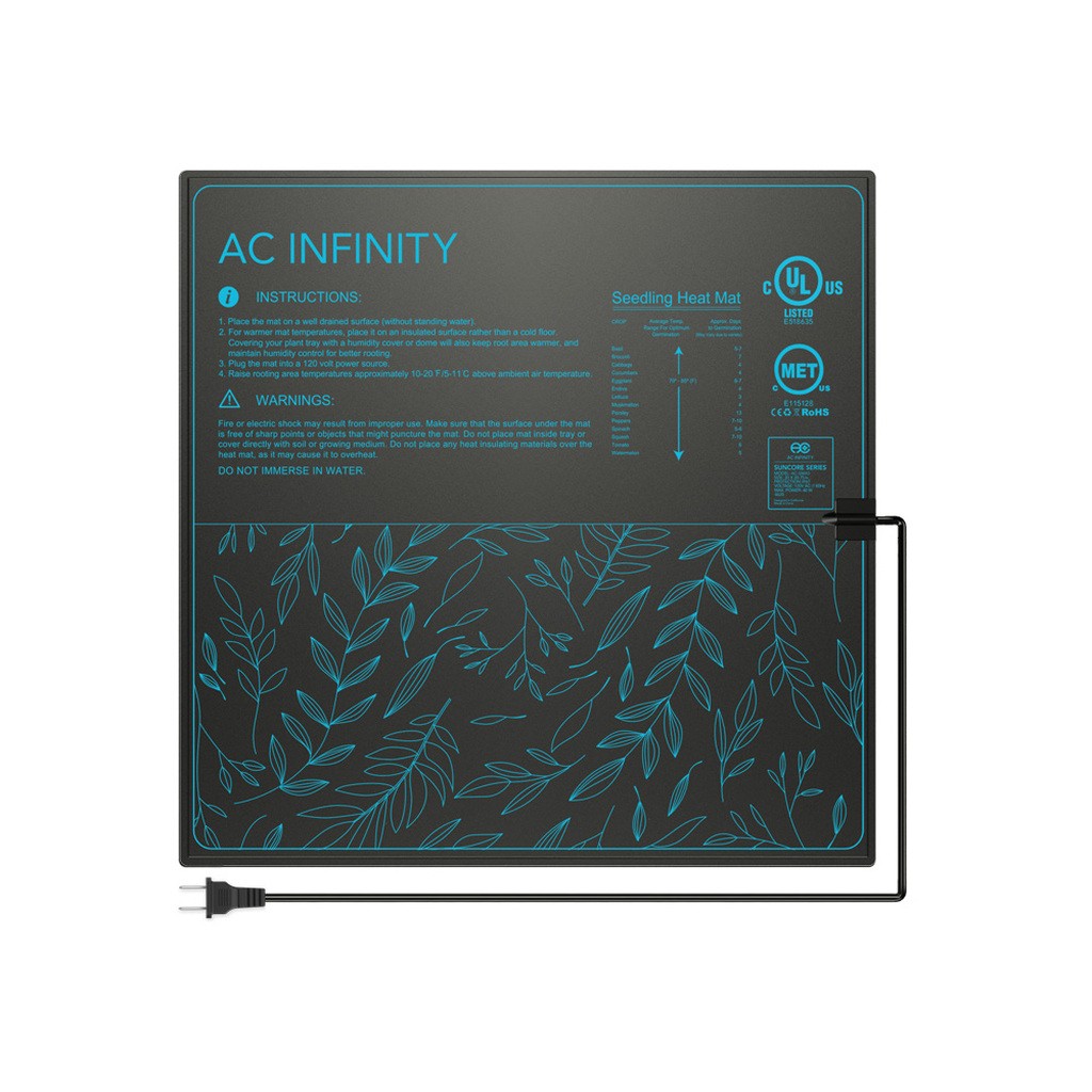 AC Infinity SUNCORE IP-67 Waterproof Seedling Heat Mats - 20x20.75 in.