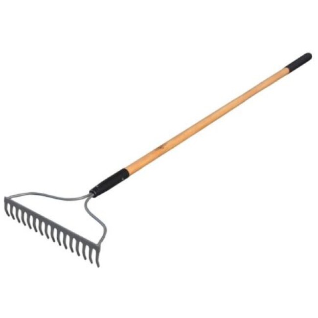 GroundWork 16 in. Carbon steel 16-Tine Welded Bow Rake