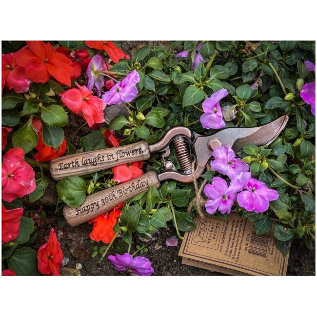 Personalized Engraved Copper Plated Pruner. Your message laser engraved in the handle valentines gift for gardeners