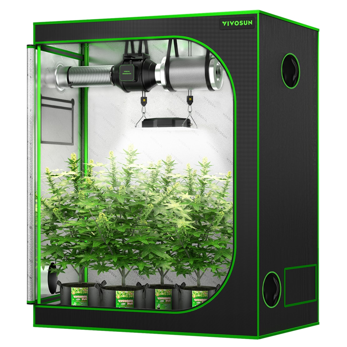 VIVOSUN S425 4x2 Mylar Grow Tent, 48" x 24" x 60"