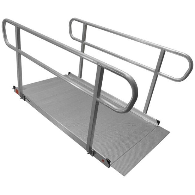 Titan Ramps Wheelchair Ramp and Handrails 6' 86 lb. Aluminum 850 lb. Capacity