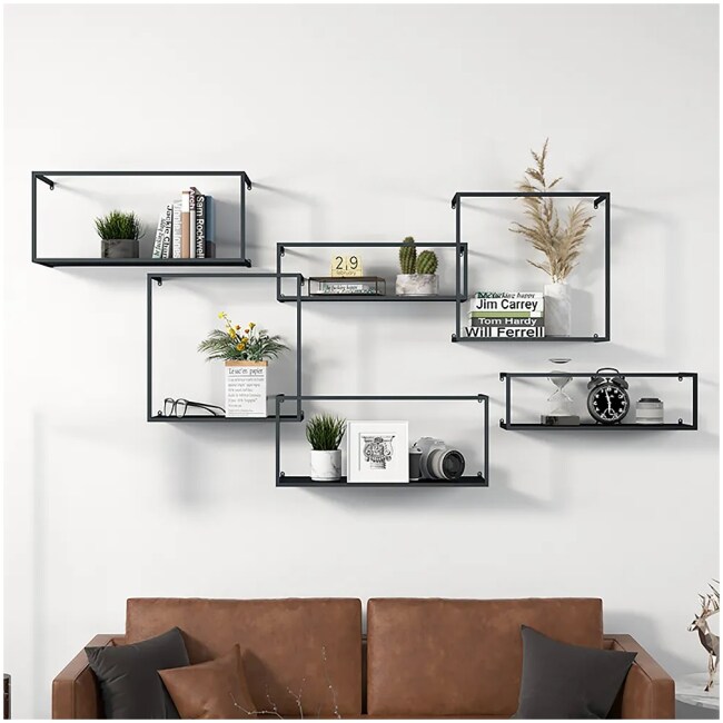 Modern Abstract Wall-Mounted Shelving in Metal-Homary