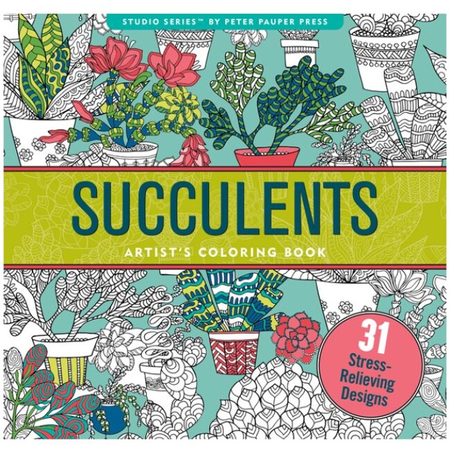 Succulents Adult Coloring Book (31 Stress-Relieving Designs) (Paperback)