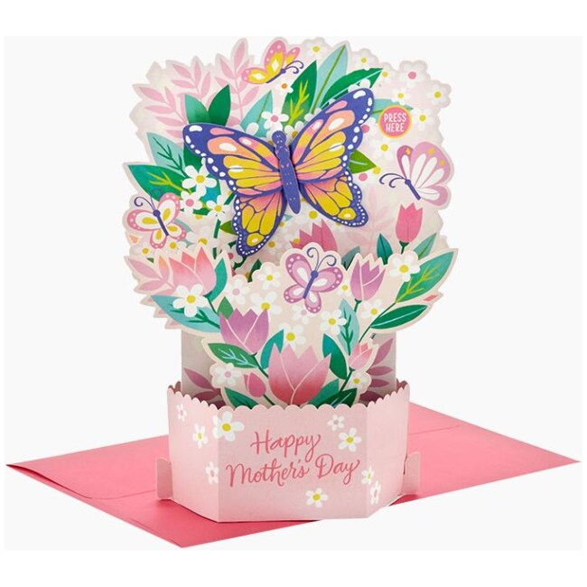 Hallmark Tulips and Butterflies Musical 3D Pop-Up Mother's Day Card With Motion