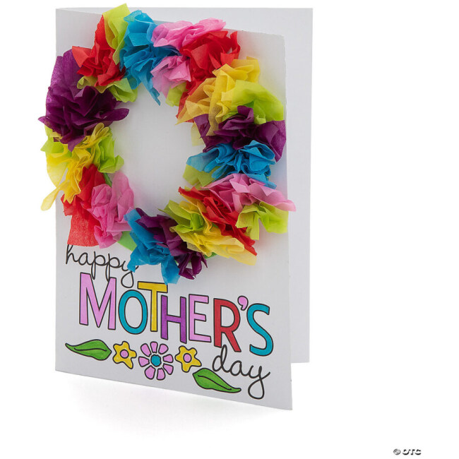 Mother’s Day Tissue Paper Wreath Card Craft Kit - Makes 12