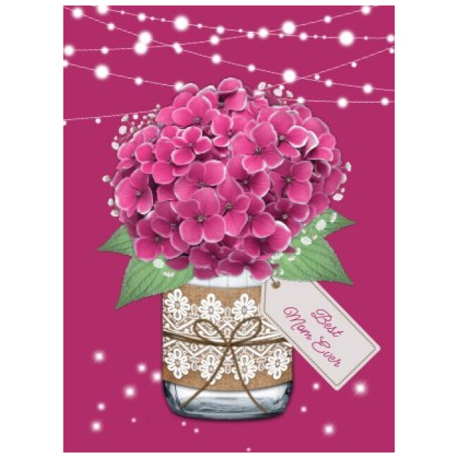 Best Mom Ever Pink Floral Mother's Day Card