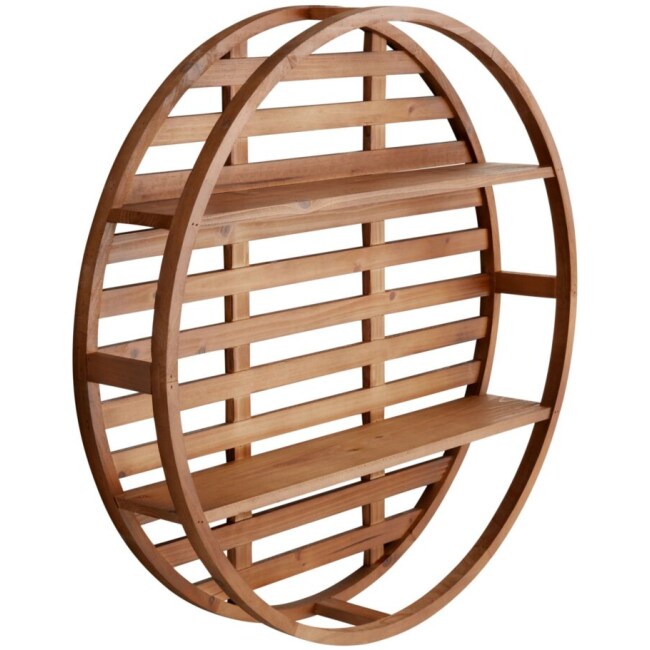 Round Wood Divya Wall Shelf