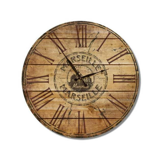 Day Dream MSC24 24 in. Marseille wood Wall Clock